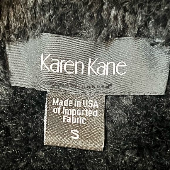 SALE 1/2 OFF Women's Faux Shearling Coat Karen Kane Sz‎ S Black EUC - Picture 5 of 15